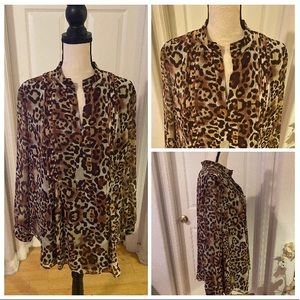 Leopard Print 🐾 Coldwater Creek Button Down 2X